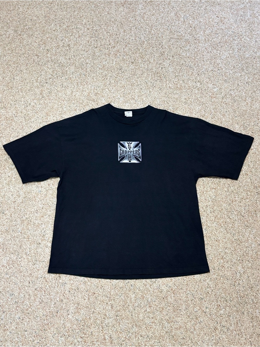 Vintage West Coast Choppers Long Beach CA Black 3XL T-Shirt with Purple Car Rare